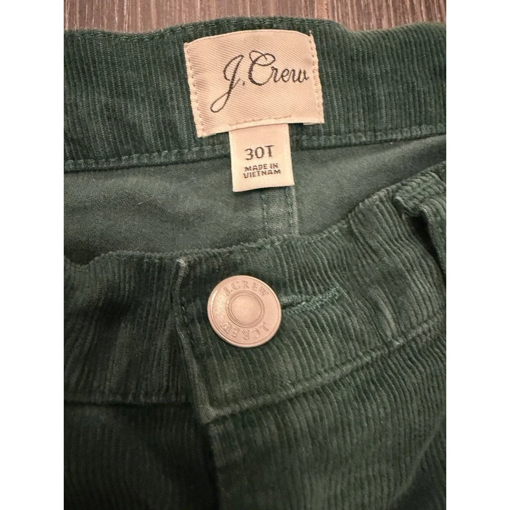 J.Crew Vintage Slim Straight Corduroy Pant Dark Spruce Sz 30 Tall Holiday Goblin